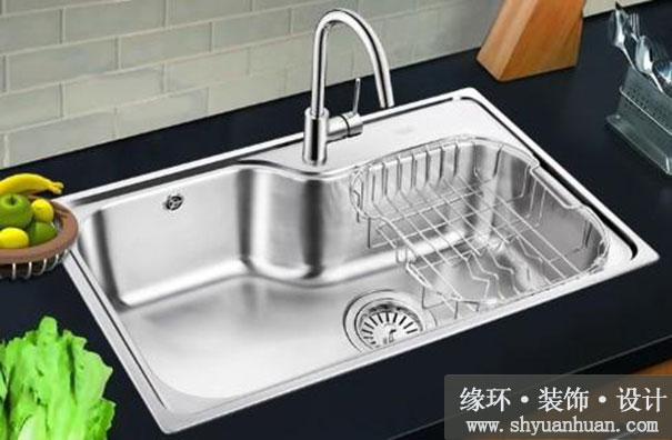 上海二手房装修厨柜的单盆不锈钢水槽_缘环装潢.jpg