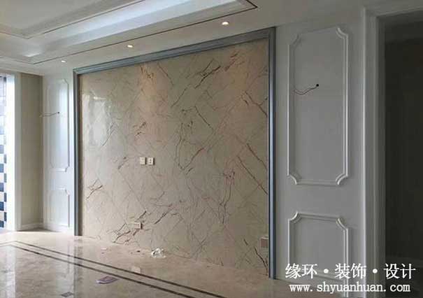 上海二手房装修硬装竣工了,电视墙效果非常好