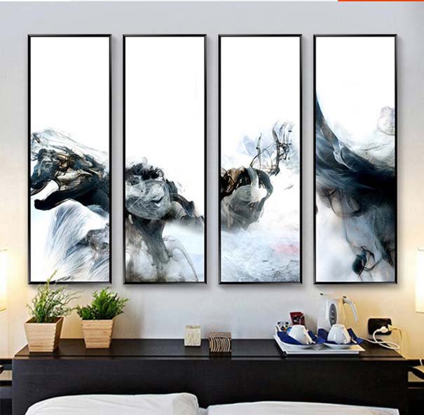 四联禅意新中式--客厅装饰画图片欣赏